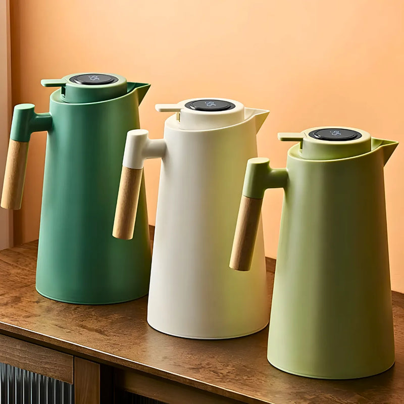 Garrafa Térmica Cabo Madeira com Display Digital