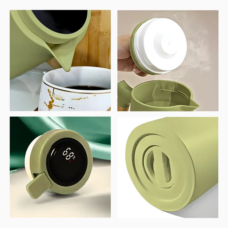 Garrafa Térmica Cabo Madeira com Display Digital