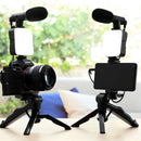 Tripé Estabilizador Para Celular Com Microfone Iluminação Live Vlog Gravação De Videos kit 5 em 1 gimbal