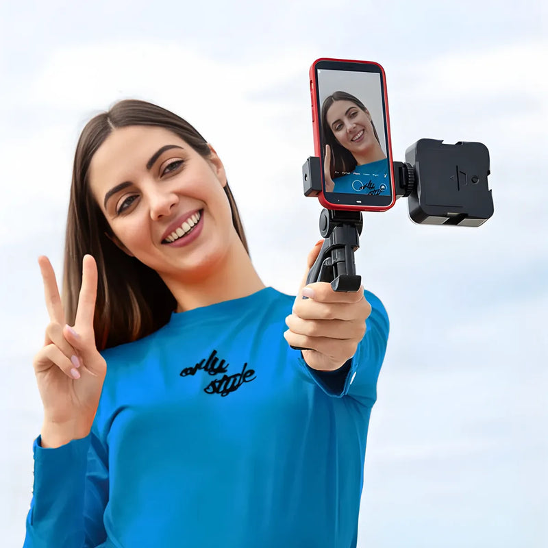 Tripé Estabilizador Para Celular Com Microfone Iluminação Live Vlog Gravação De Videos kit 5 em 1 gimbal