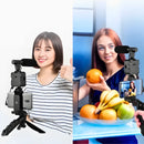 Tripé Estabilizador Para Celular Com Microfone Iluminação Live Vlog Gravação De Videos kit 5 em 1 gimbal
