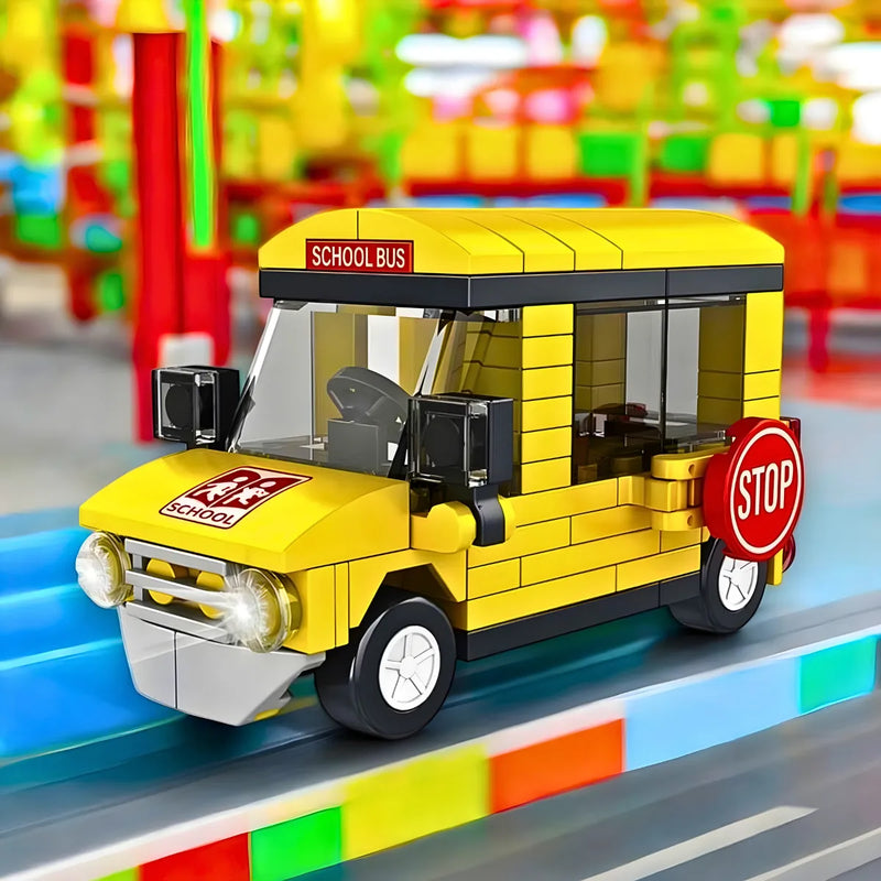Brinquedo Blocos de Construção Carro Ônibus Escolar