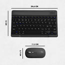 Teclado Sem Fio Bluetooth Recarregável Com Mouse - PRETO