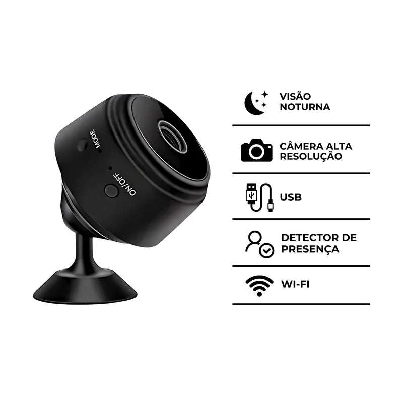 Mini Câmera Espiã A9 Wi-Fi Sensor de Movimento Visão Noturna