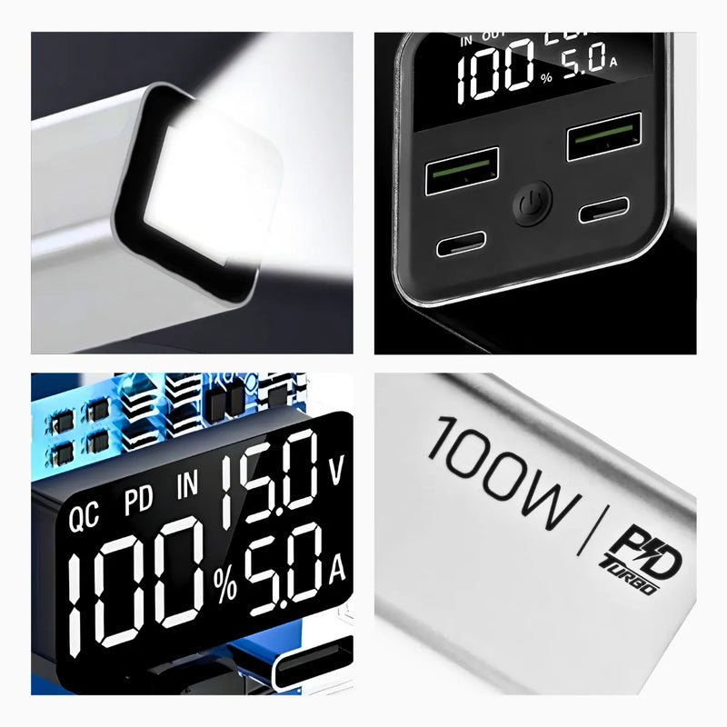 Power Bank Portátil 20.000 mAh Carga Rápida