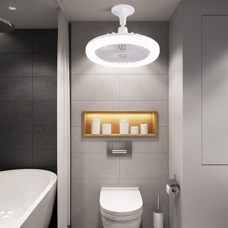 Ventilador De Teto Luminária LED Ajustável 3 Modos Lâmpada Ventilador Silenciosa Moderna.