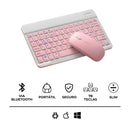 Teclado Sem Fio Bluetooth Recarregável Com Mouse - ROSA