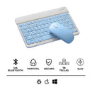 Teclado Sem Fio Bluetooth Recarregável Com Mouse - AZUL