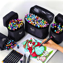 Conjunto De Canetas Marcador Permanente Ponta Dupla 48 Cores