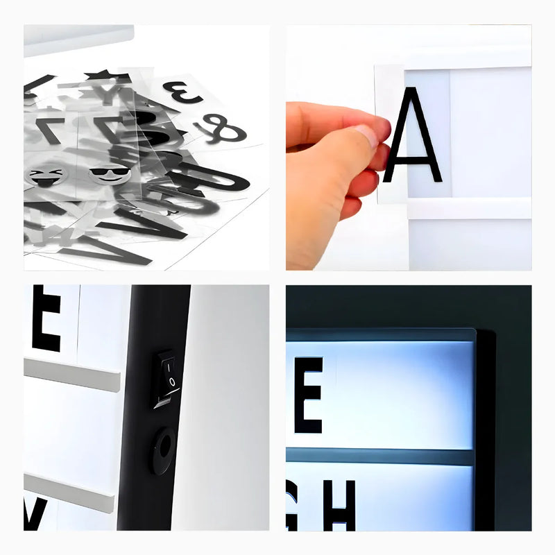 Caixa Luminária Decorativa com Mensagem Luz de LED