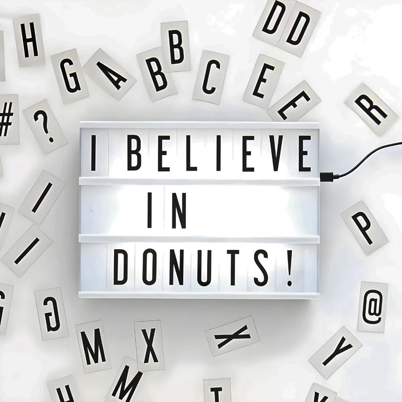 Caixa Luminária Decorativa com Mensagem Luz de LED