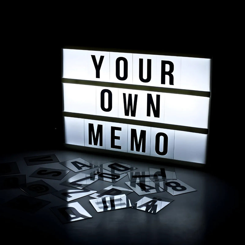 Caixa Luminária Decorativa com Mensagem Luz de LED