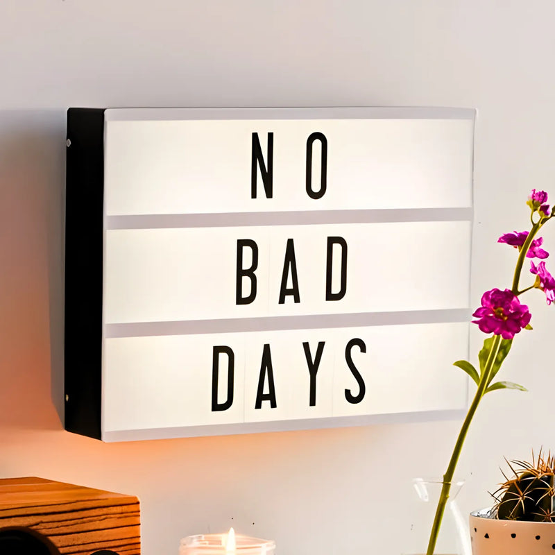 Caixa Luminária Decorativa com Mensagem Luz de LED