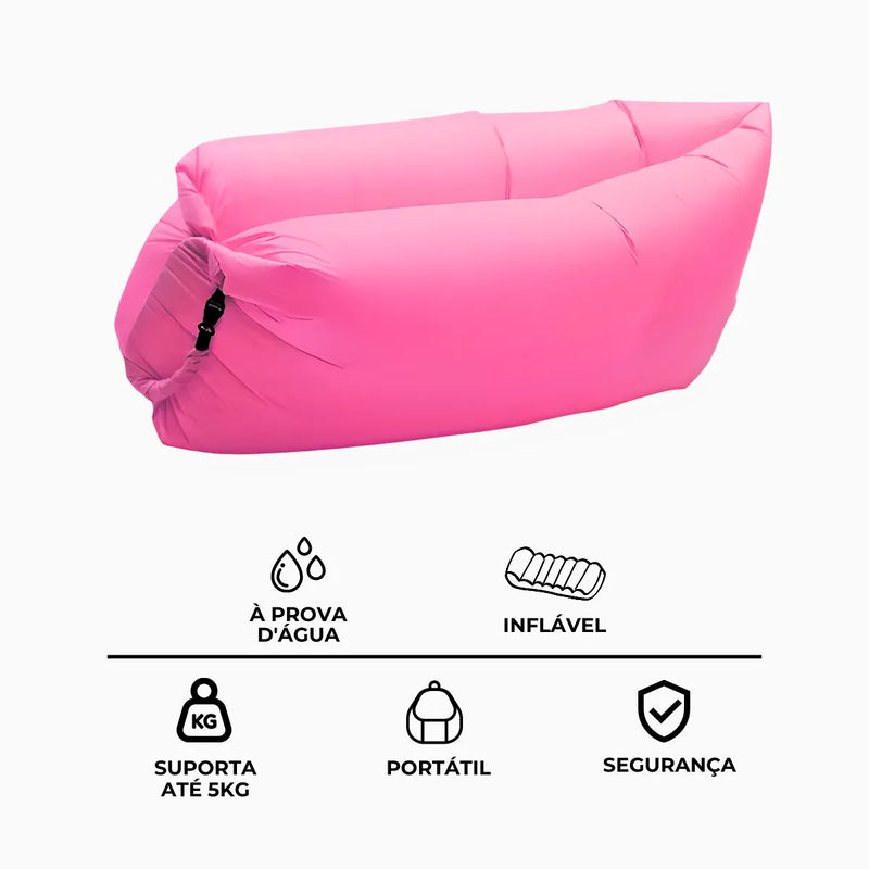Sofá Inflável De Ar Portátil Puff Impermeável Praia Camping
