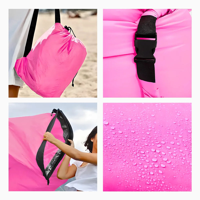 Sofá Inflável De Ar Portátil Puff Impermeável Praia Camping