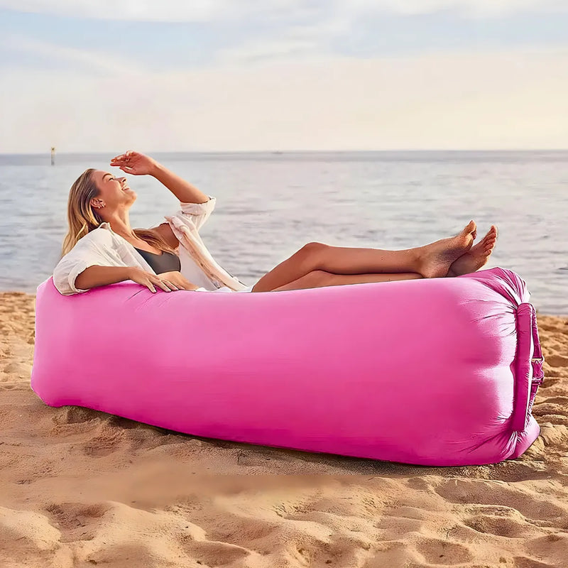 Sofá Inflável De Ar Portátil Puff Impermeável Praia Camping