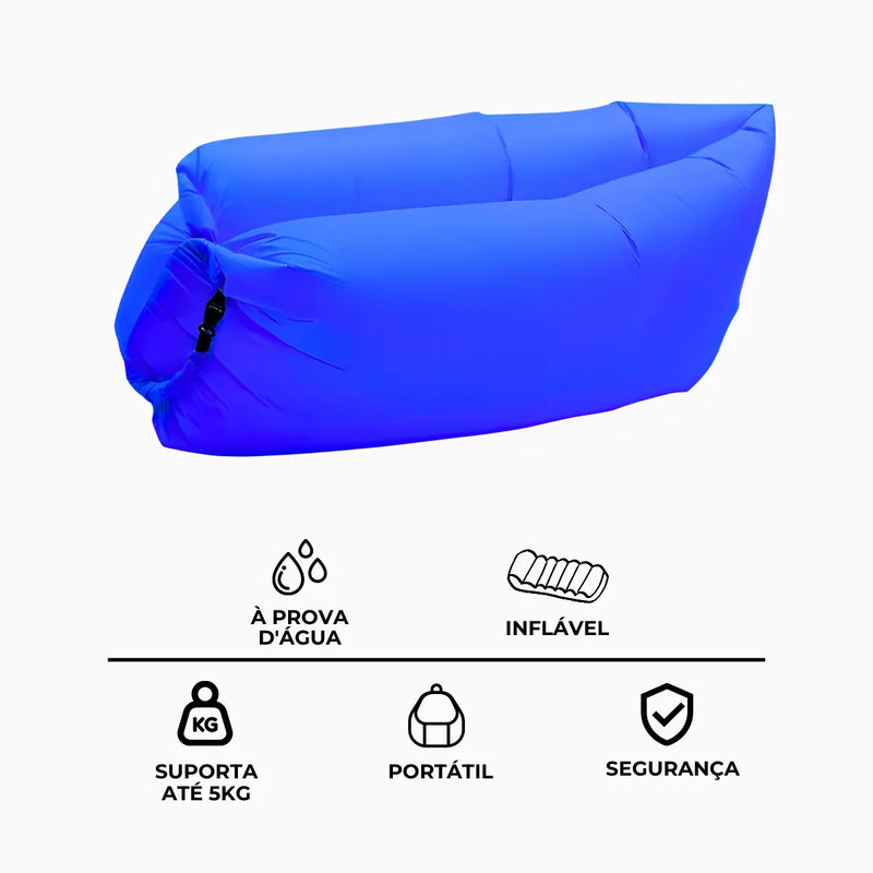 Sofá Inflável De Ar Portátil Puff Impermeável Praia Camping