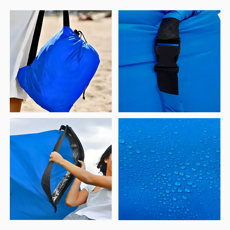 Sofá Inflável De Ar Portátil Puff Impermeável Praia Camping