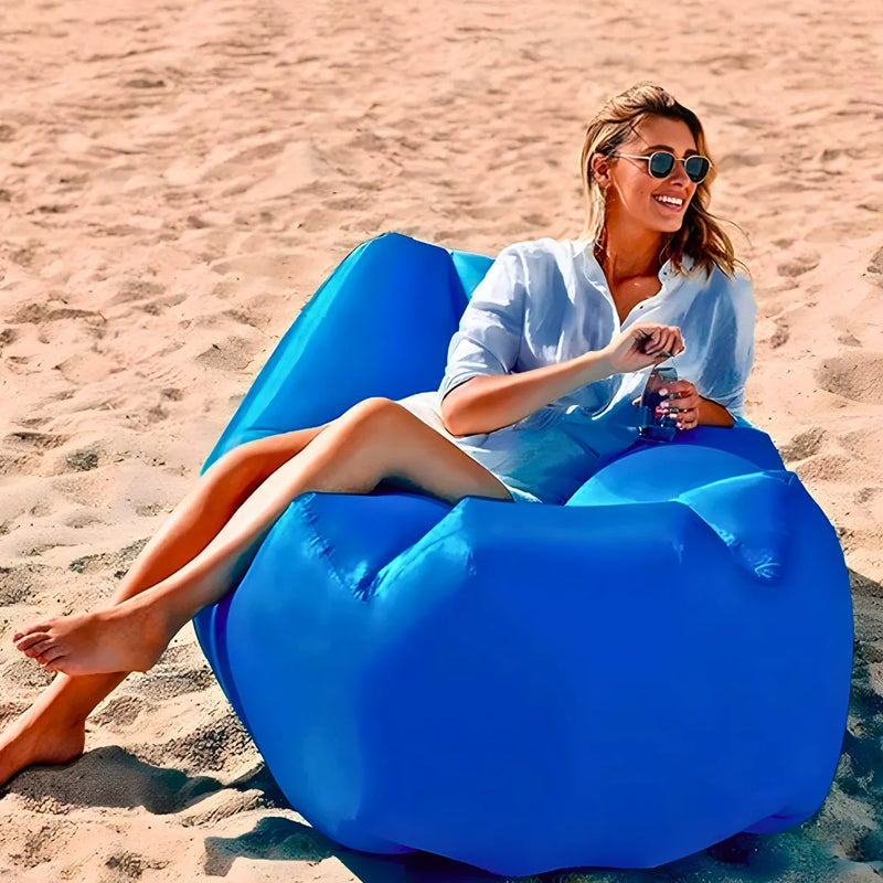 Sofá Inflável De Ar Portátil Puff Impermeável Praia Camping