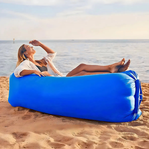 Sofá Inflável De Ar Portátil Puff Impermeável Praia Camping