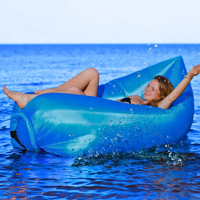 Sofá Inflável De Ar Portátil Puff Impermeável Praia Camping