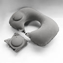 Travesseiro Almofada de Pescoço Inflável e Portátil - CINZA