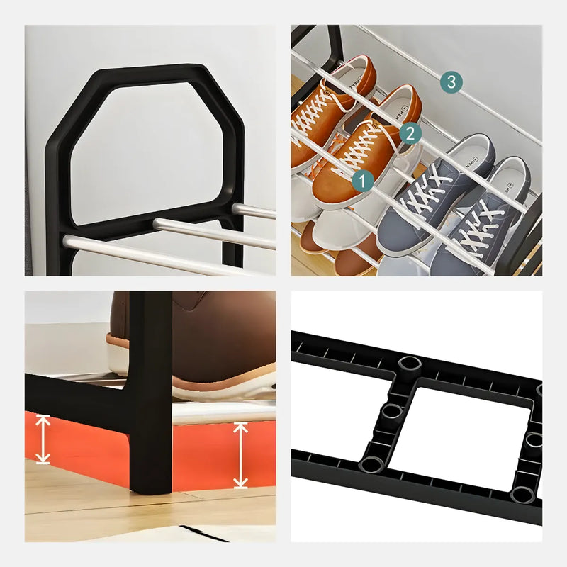 Sapateira Portátil Organizador 4 Prateleiras - PRETO