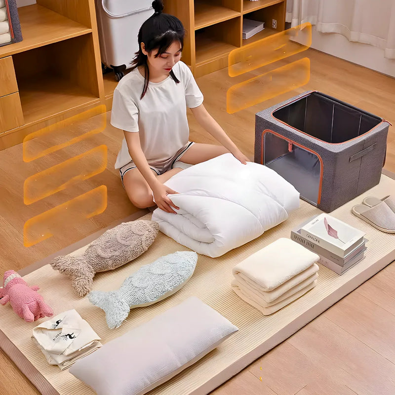 Caixa Organizadora De Roupas Multiuso Dobrável - CINZA