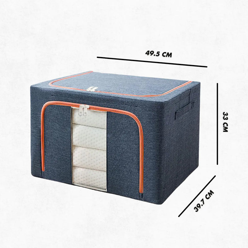 Caixa Organizadora De Roupas Multiuso Dobrável - AZUL ESCURO