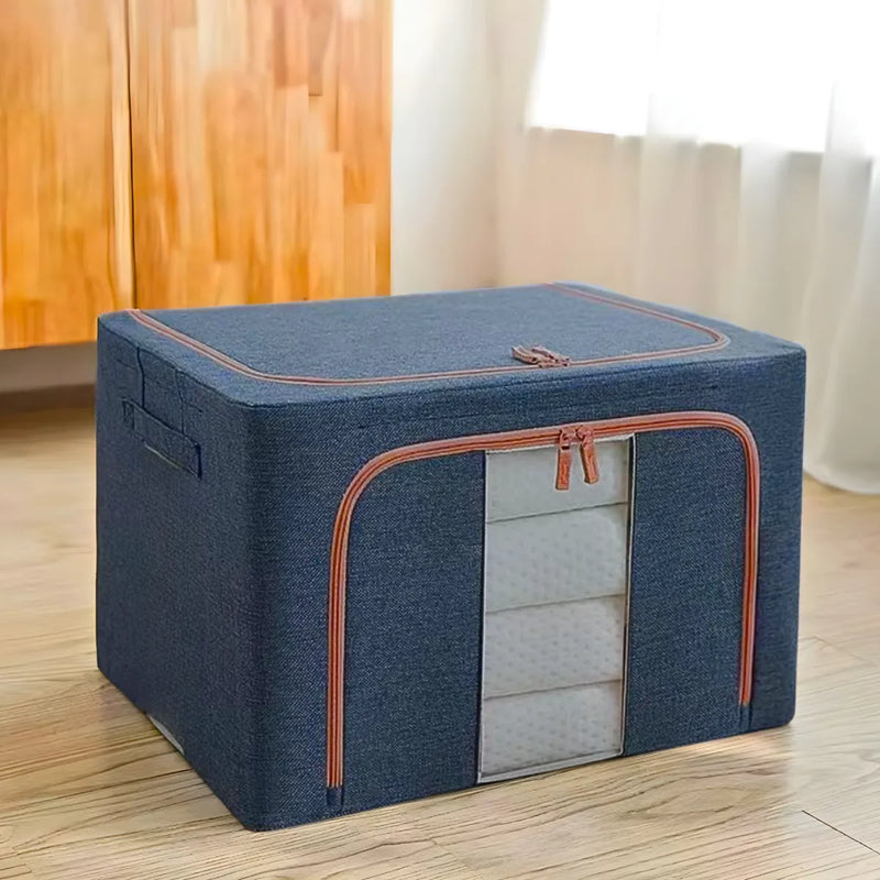 Caixa Organizadora De Roupas Multiuso Dobrável - AZUL ESCURO