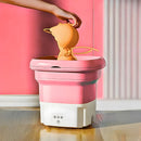 Mini Máquina de Lavar Roupa Portátil Dobrável - ROSA