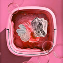 Mini Máquina de Lavar Roupa Portátil Dobrável - ROSA