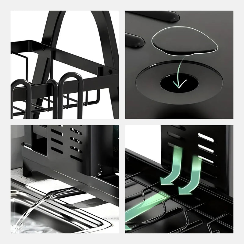 Escorredor e Organizador De Louças Inox Preto