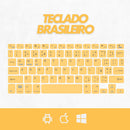 Teclado Sem Fio Bluetooth Recarregável Com Mouse - AMARELO