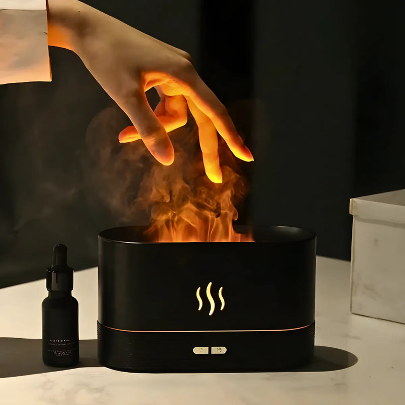 Difusor Aromatizador Umidificador Chamas Preto
