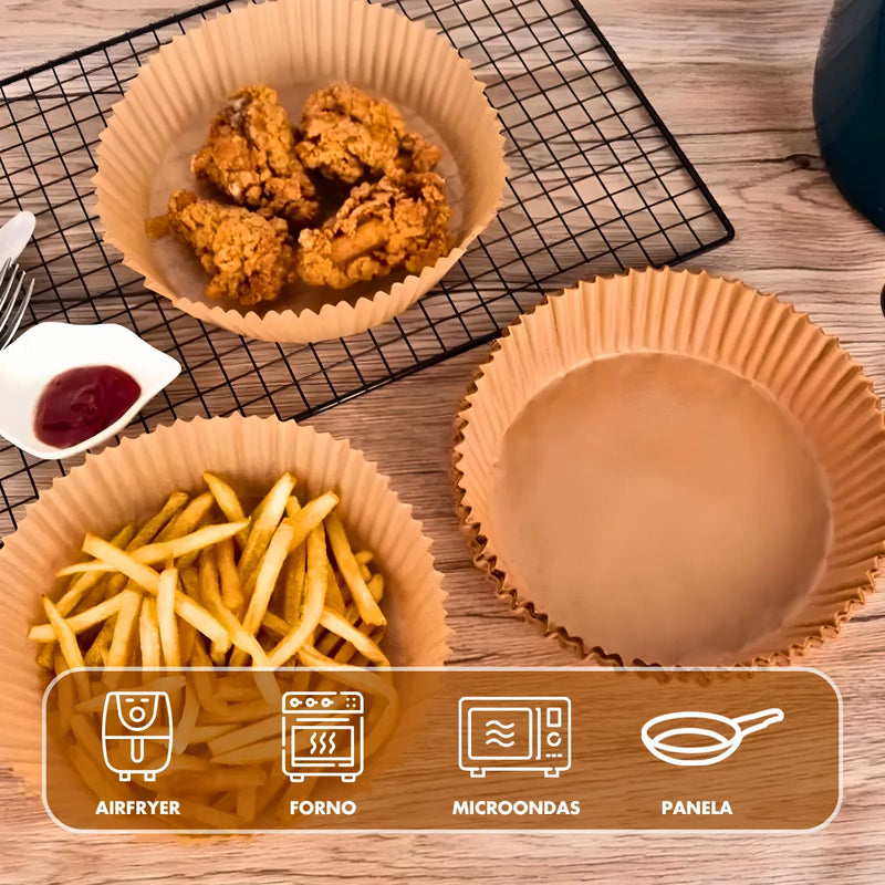 Forma de Papel Antiaderente Para Airfryer – 50 unidades