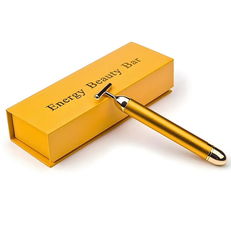 Massageador Facial Elétrico Gold 24k Harmonização Anti-rugas