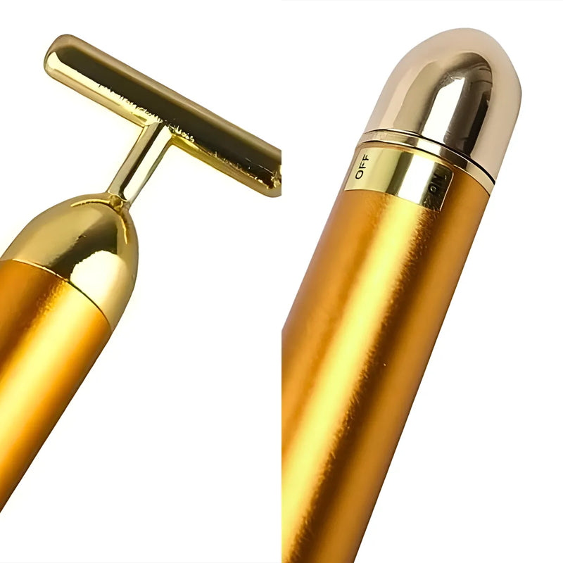 Massageador Facial Elétrico Gold 24k Harmonização Anti-rugas