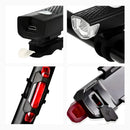 Kit Bike Farol Frontal + Traseiro Ultra Led Usb Recarregável