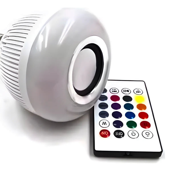 Lâmpada Musical Caixa Som 12w Bluetooth Luz Led RGB com Cont