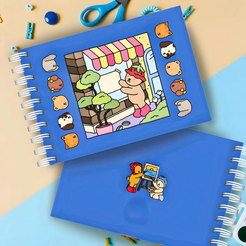 Kit Livro De Colorir Capa Dura + 24 Canetinhas multicolor