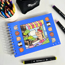 Kit Livro De Colorir Capa Dura + 24 Canetinhas multicolor