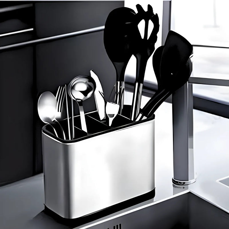 Porta Talheres Escorredor Pia Inox Cozinha Organizado Talher