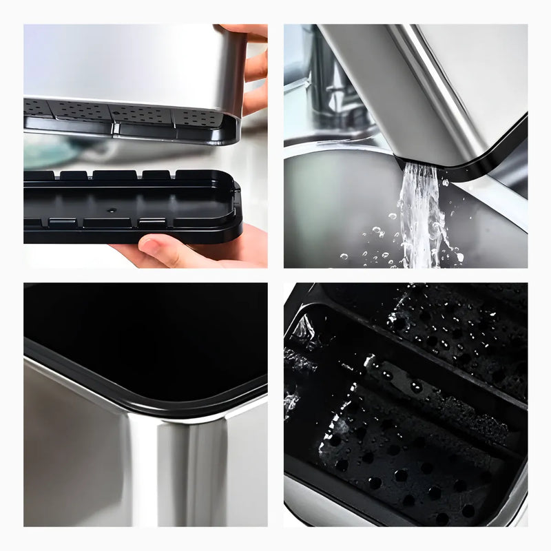 Porta Talheres Escorredor Pia Inox Cozinha Organizado Talher