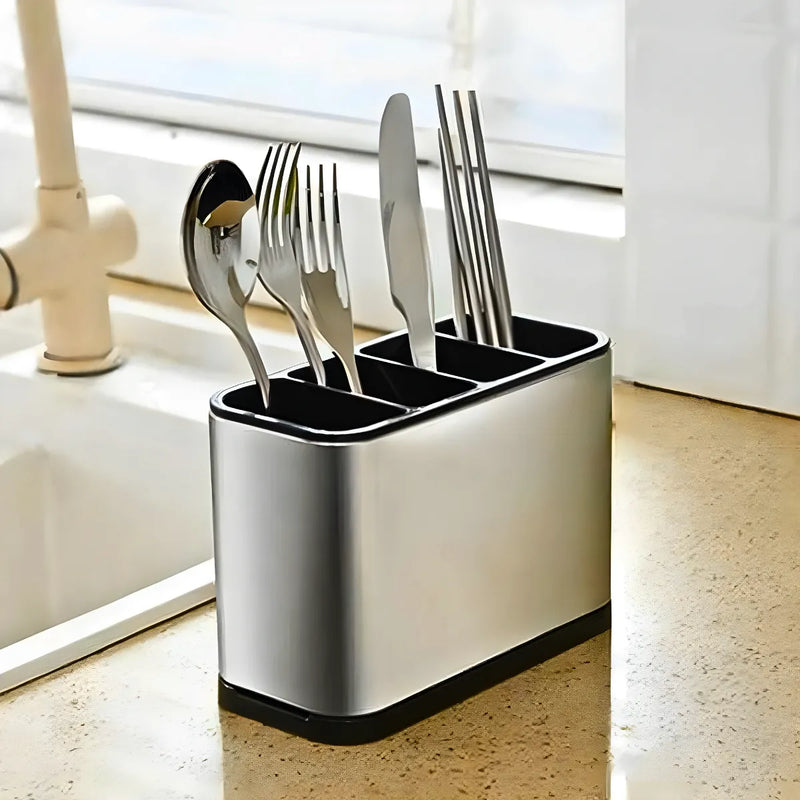 Porta Talheres Escorredor Pia Inox Cozinha Organizado Talher