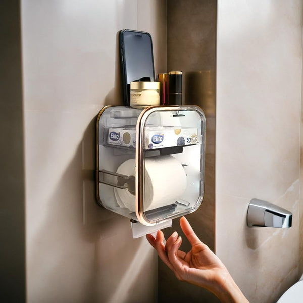 Porta Papel Higiênico com Fixação Sem Furo - Design Moderno