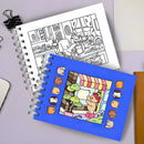 Kit Livro De Colorir Capa Dura + 36 Canetinhas - Azul