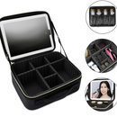 Maleta de Maquiagem com Espelho LED Preto