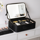 Maleta de Maquiagem com Espelho LED Preto