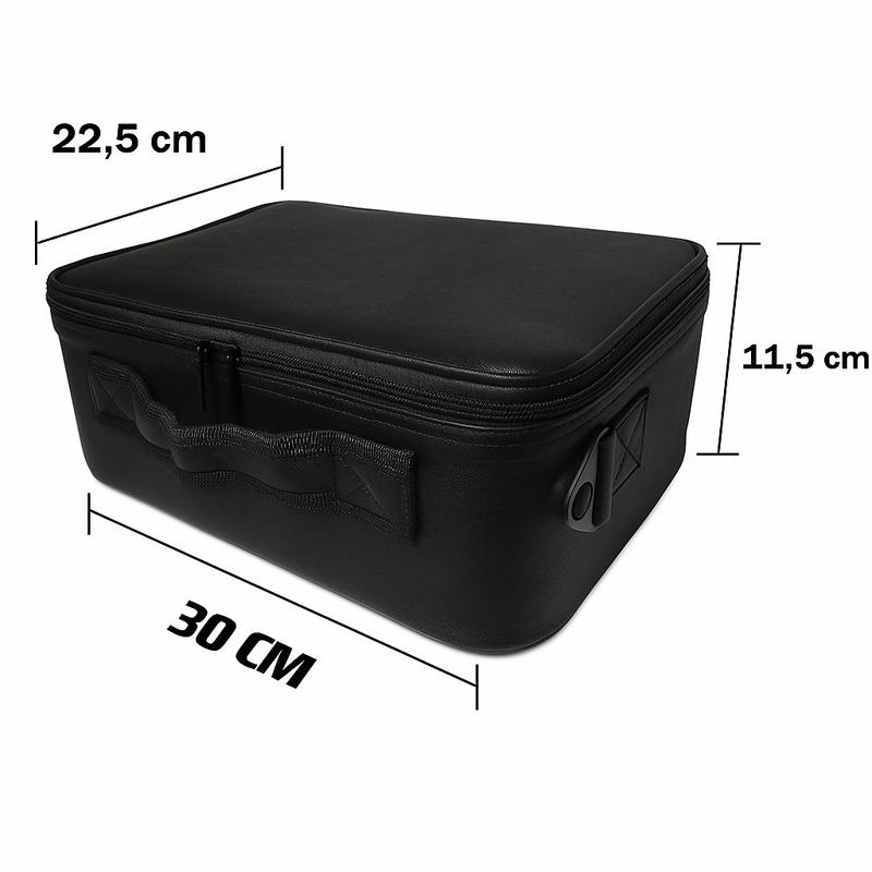 Maleta de Maquiagem com Espelho LED Preto